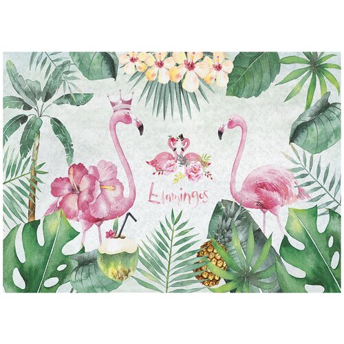 Фламинго - Виниловые фотообои 370х265 см 8900₽