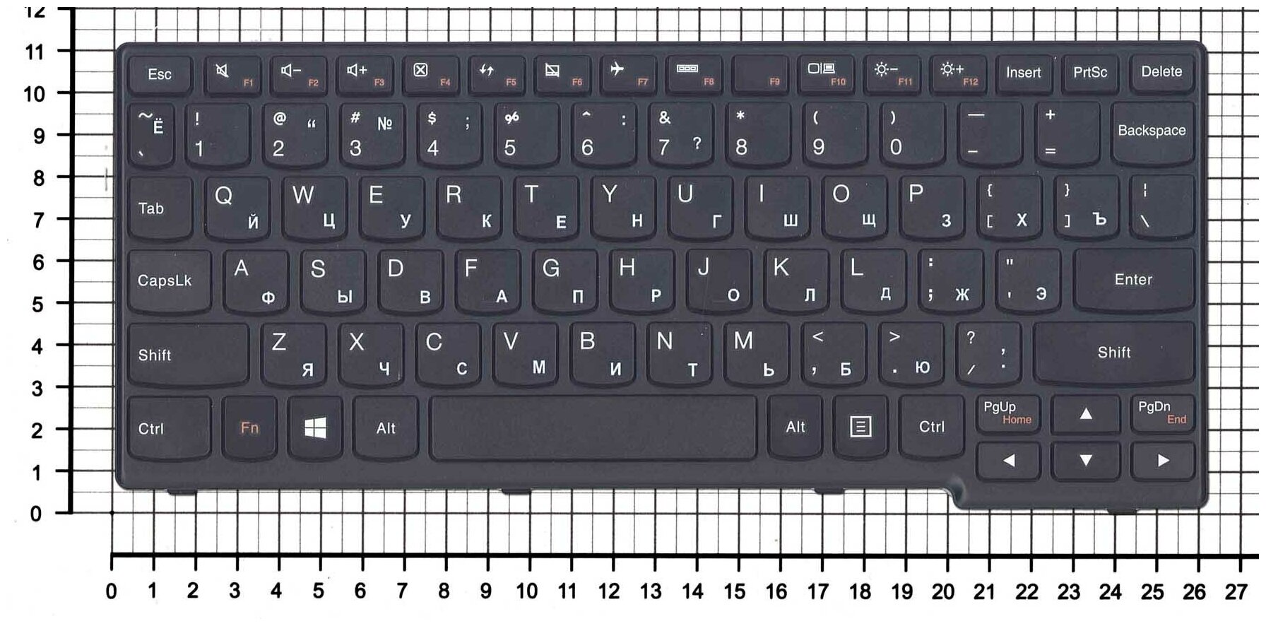 Клавиатура для ноутбука Lenovo 25204699 черная с рамкой