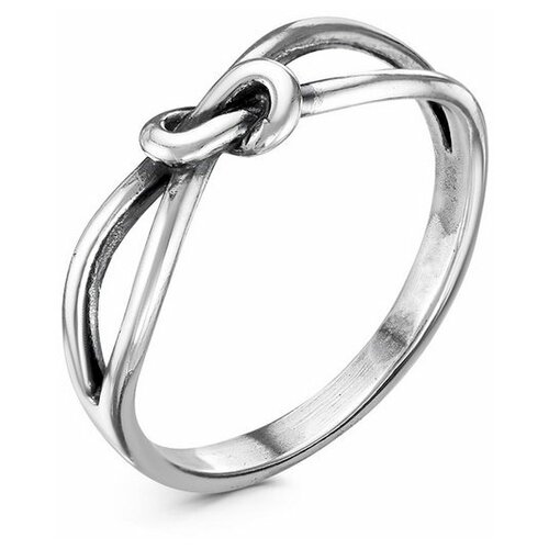 фото Кольцо "узел", посеребрение, 16.5 размер красная пресня