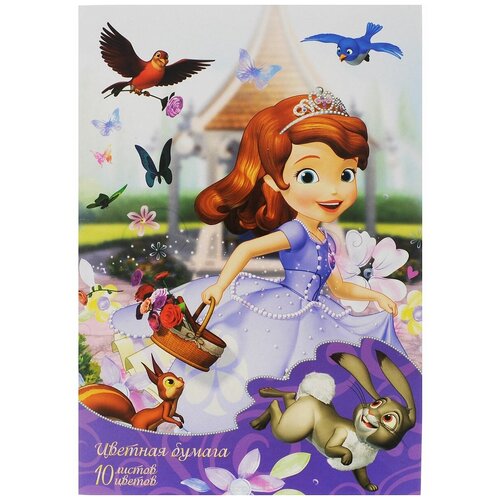 Цветная бумага София Disney 10 листов разноцветная
