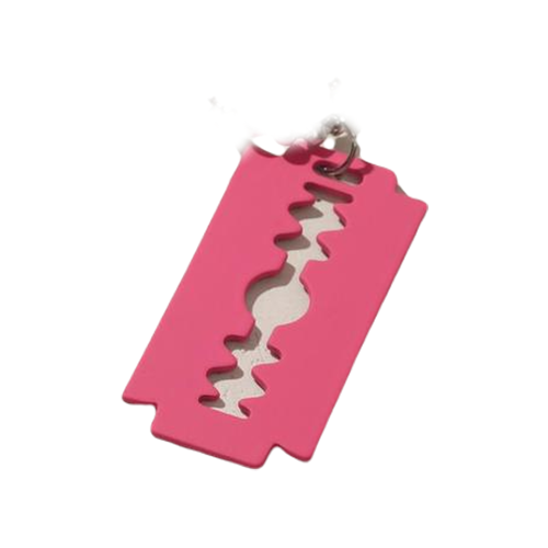фото Кулон "лезвие", цвет ярко-розовый в серебре, 48 см без бренда