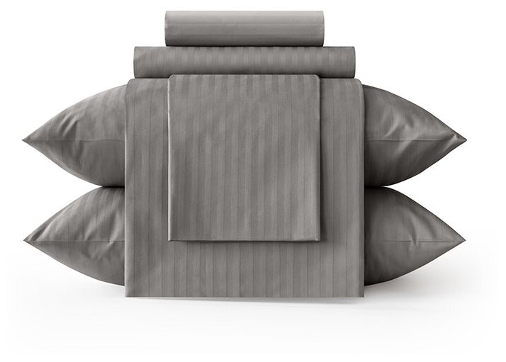 Комплект наволочек Verossa Stripe, страйп-сатин, 50 х 70 см, 2 шт., gray - фотография № 7