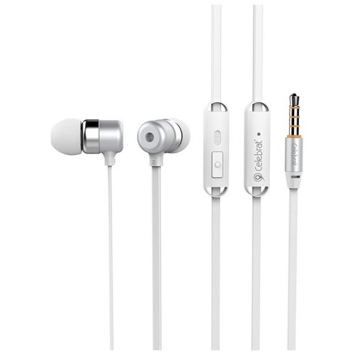 Наушники проводные с микрофоном для телефона вставная гарнитура Celebrat G2 Белые 32000₽