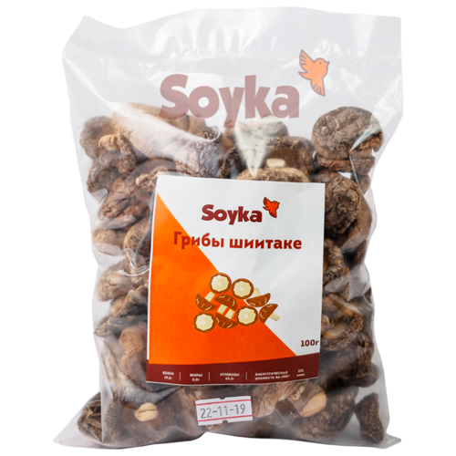 Soyka Грибы шиитаке сушеные, пакет полиэтиленовый, Китай, 100 г