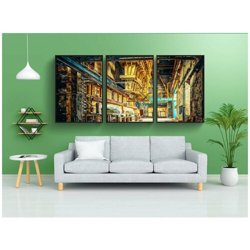 фото Набор модулных постеров для интерьера "заброшенные места, фабрика, промышленность" 60x90 см. в тубусе, без рамки lotsprints