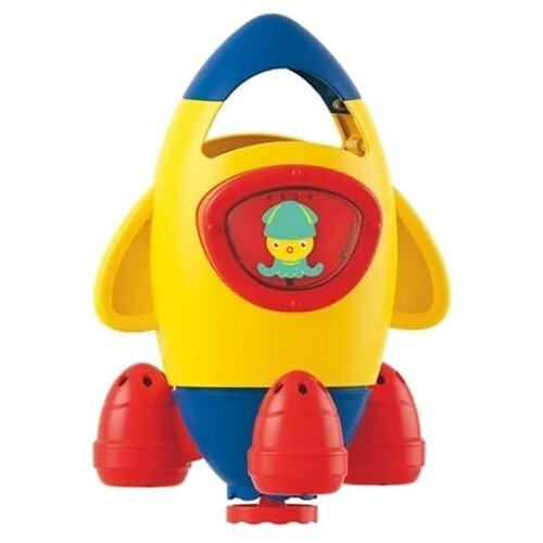 Игрушка для ванной Huanger Ракета с фонтанчиком, синий/желтый/красный каталка игрушка huanger собирайка с 3 шарами he0818 голубой красный желтый