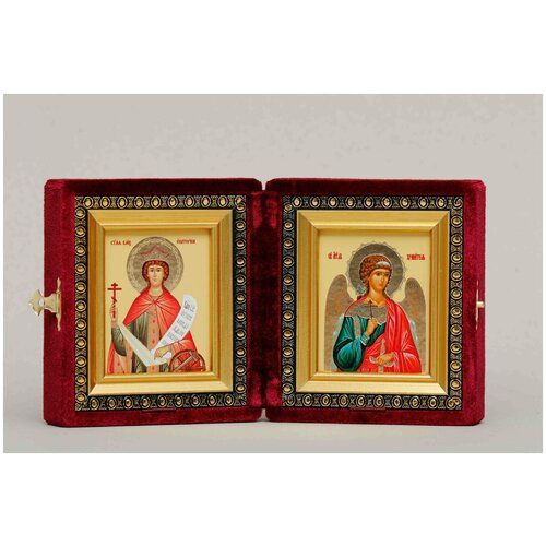 Икона Складень Екатерина Александрийская, Великомученица и Ангел Хранитель