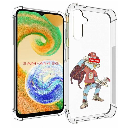 чехол mypads моднявый заяц детский для samsung galaxy xcover 5 задняя панель накладка бампер Чехол MyPads моднявый-заяц детский для Samsung Galaxy A14 4G/ 5G задняя-панель-накладка-бампер