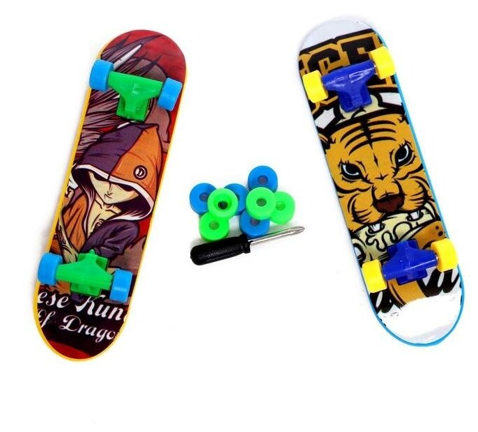 Набор пальчиковых скейтбордов, 2 штуки, цвет микс