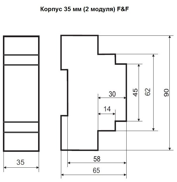 Реле контроля наличия, асимметрии фаз и чередования фаз F&f CKF-B, асимметрия 55 В, задержка отключения 3-5 с, контакт 1NO, EA04.002.002