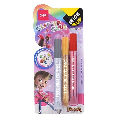 Deli Клей-гель для декорирования EA71001 12 мл 3 шт разноцветный 250₽