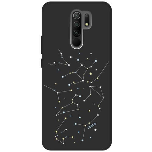 Ультратонкая защитная накладка Soft Touch для Xiaomi Redmi 9 с принтом Constellations черная ультратонкая защитная накладка soft touch для xiaomi redmi note 8 pro с принтом constellations черная