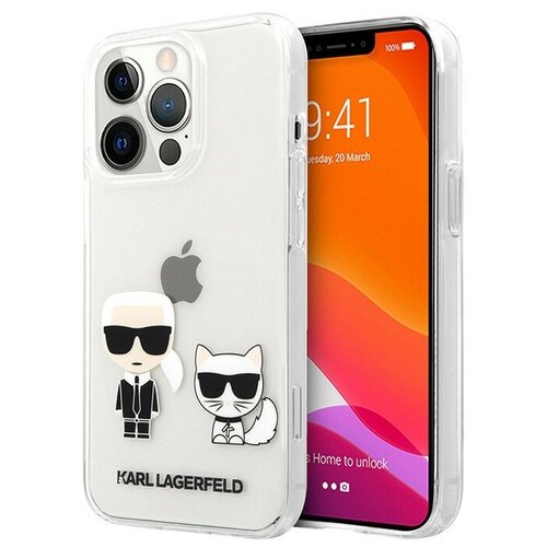 Lagerfeld для iPhone 13 Pro чехол PC/TPU Karl & Choupette Hard Transparent