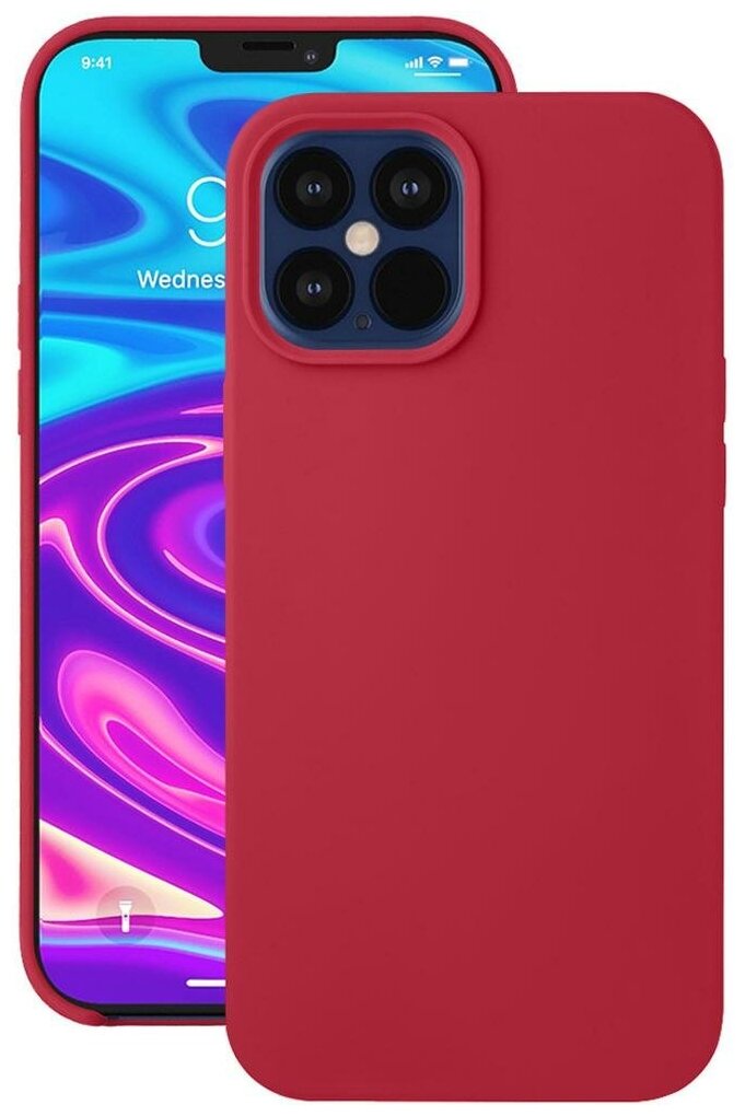 Чехол (клип-кейс) DEPPA Liquid Silicone, для Apple iPhone 12 Pro Max, красный [87784] - фото №1