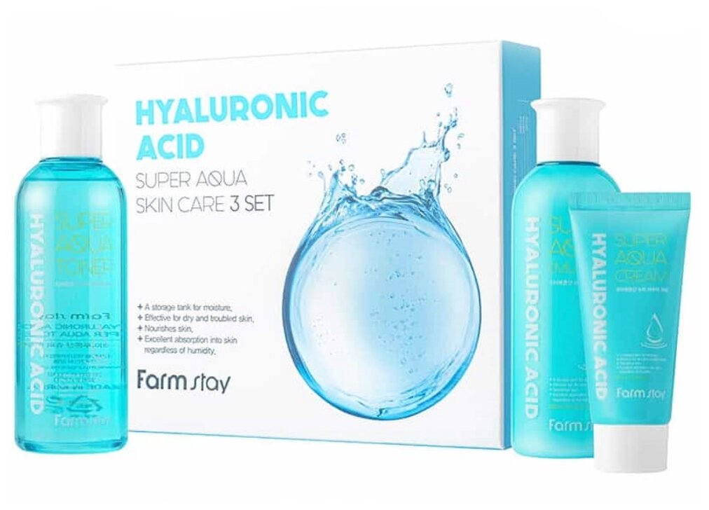 Farmstay Набор Hyaluronic acid super aqua skin care 3 set