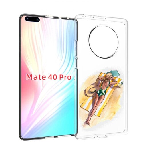 Чехол MyPads девушка на пляже женский для Huawei Mate 40 Pro (NOH-NX9) задняя-панель-накладка-бампер чехол mypads девушка в граффити женский для huawei mate 40 pro noh nx9 задняя панель накладка бампер