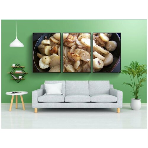 фото Набор модулных постеров для интерьера "жаренная картошка, картошка, чипсы" 60x90 см. в тубусе, без рамки lotsprints