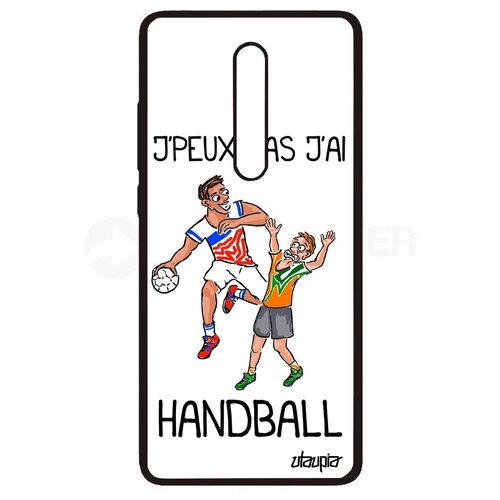 фото Необычный чехол для мобильного // xiaomi redmi k20 // "не могу - у меня гандбол!" шутка надпись, utaupia, белый