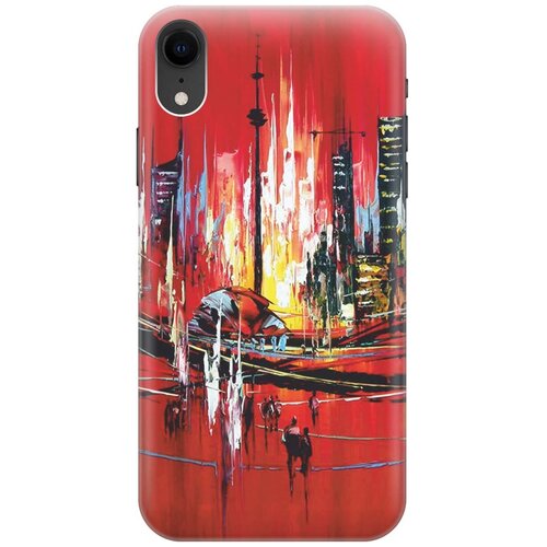 фото Gosso ультратонкий силиконовый чехол-накладка для apple iphone xr с принтом "акварельный город"