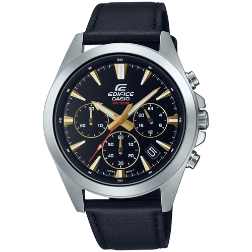 Наручные часы CASIO Edifice EFV-630L-1A, черный, золотой наручные часы casio edifice efv 630d 3a серебряный зеленый