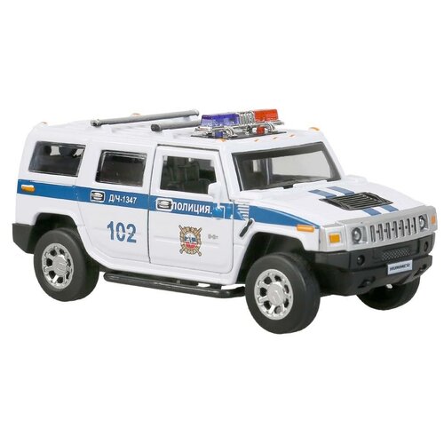 Модель машины Технопарк Hummer H2 Полиция, инерционная, свет, звук НUМ2-12SLРОL-WН