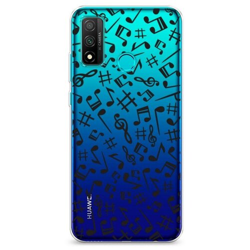 фото Силиконовый чехол "ноты фон черный" на huawei p smart 2020 / хуавей п смарт 2020 case place