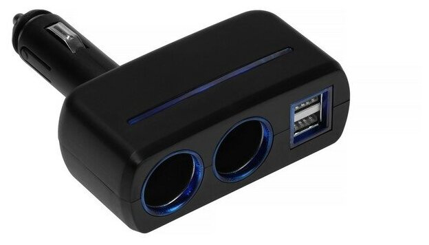 Разветвитель прикуривателя TORSO, 12-24 В, USB 2A, подсветка