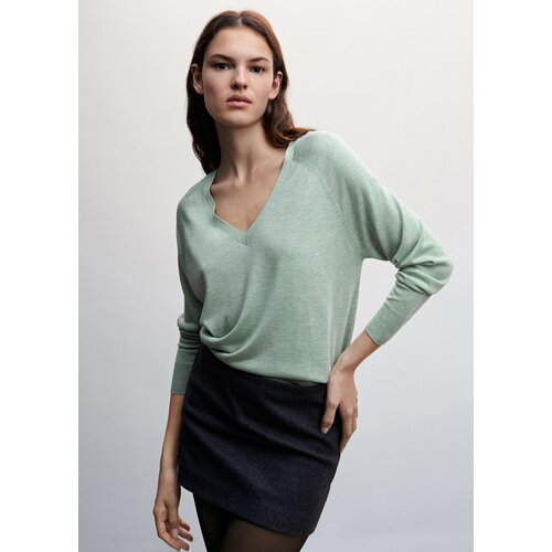 Пуловер MANGO Luccav, размер 40, зеленый пуловер mango размер 40 розовый