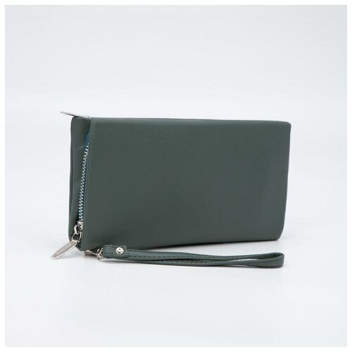 фото Кошелёк на молнии, с ручкой, цвет мятный