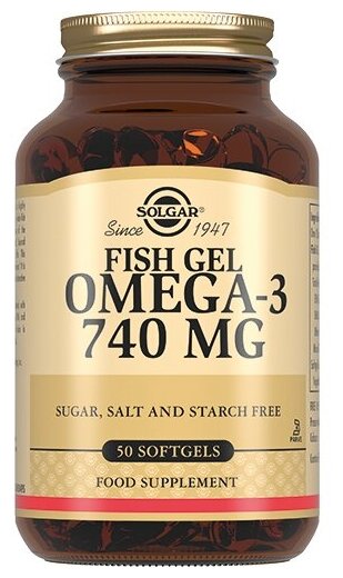 Solgar Капсулы "Рыбий жир 740 мг"("Fish gel Omega-3 730 mg"), 50 шт.