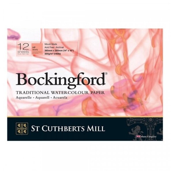 St. Cuthbert's Mill Склейка для акварели "Bockingford", белая, Satin \ Hot Pressed, 300г/м2, 26x36см, 12л