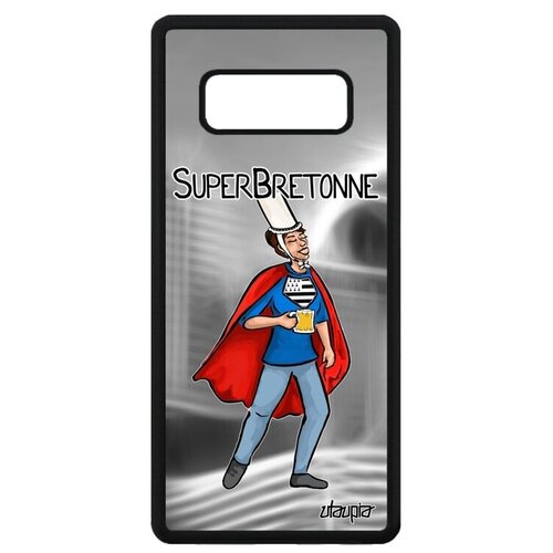 фото Противоударный чехол на телефон // samsung galaxy note 8 // "супербретонка" рисунок шутка, utaupia, серый