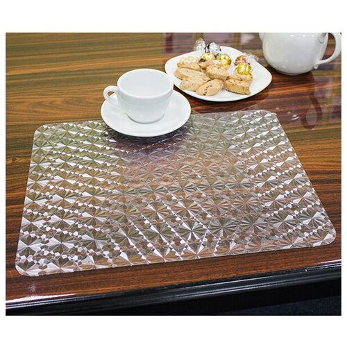 Сервировочная салфетка для защиты и украшения стола Хрусталь, 40х30 см, комплект 4 штуки, цвет прозрачный