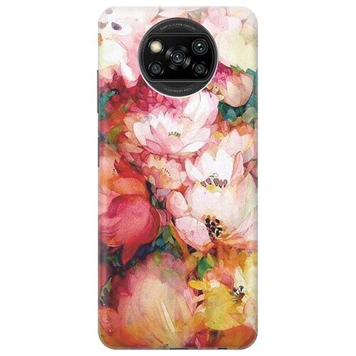 фото Ультратонкий силиконовый чехол-накладка для xiaomi poco x3 / x3 pro с принтом "яркие цветы" gosso