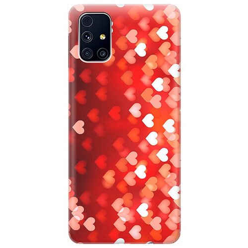 фото Ультратонкий силиконовый чехол-накладка для samsung galaxy m31s с принтом "бокэ из красных сердечек" gosso