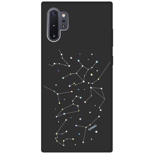 Ультратонкая защитная накладка Soft Touch для Samsung Galaxy Note 10+ с принтом Constellations черная ультратонкая защитная накладка soft touch для xiaomi redmi note 8 pro с принтом constellations черная