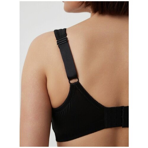 Бюстгальтер классика Rago гладкий чашка без косточек бретели широкие регулируемые размер 44C черный 6860₽