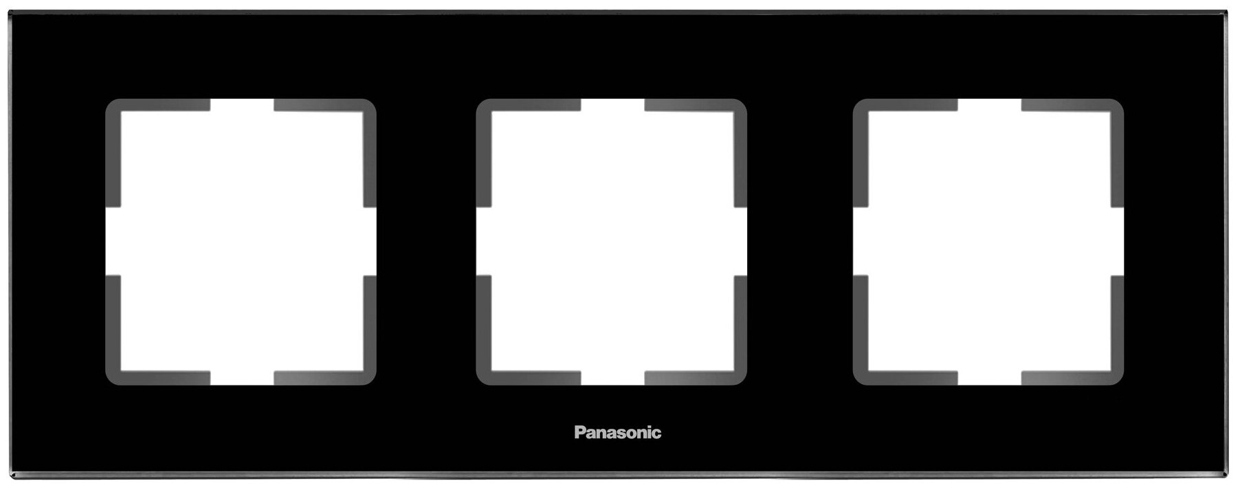 Рамка Panasonic Karre Plus WKTF08033AB-RU 3x горизонтальный монтаж металл черный упак.1шт