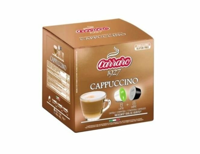 Кофе в капсулах Carraro Cappuccino, для Dolce Gusto, 16 шт. Италия