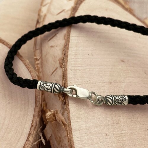 Браслет-нить Русские Мастерские, серебро, 925 проба, оксидирование, длина 18 см.