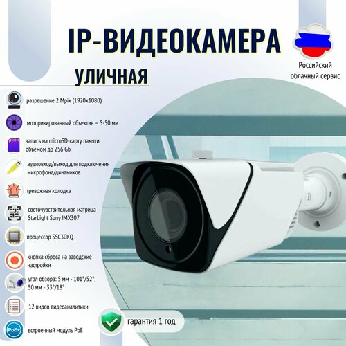 Уличная IP-видеокамера v2.0 2Mpix 5-50mm