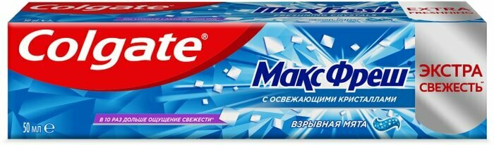 Зубная паста Colgate Макс Фреш Взрывная мята с освежающими кристаллами для свежего дыхания и защиты от кариеса 50мл