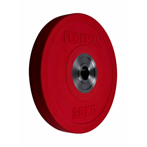 FOREMAN Диск олимпийский бампированный обрезиненный FOREMAN BUMPER Plate, 25 кг