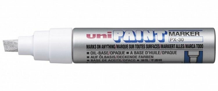 Промышленный масляный маркер-краска Uni PAINT PX-30 по всем поверхностям, 4,0-8,5 мм Серебристый,