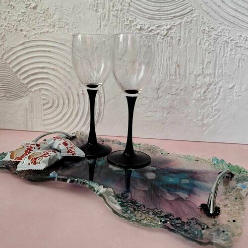 Поднос Чернильная фантазия из эпоксидной смолы 4363₽