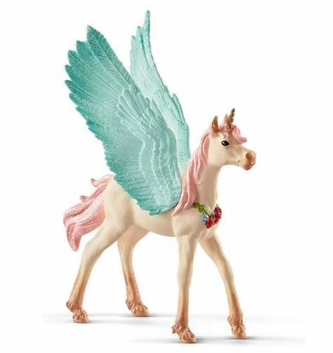 Фигурка Schleich Украшенный единорог Пегас, жеребенок 70575