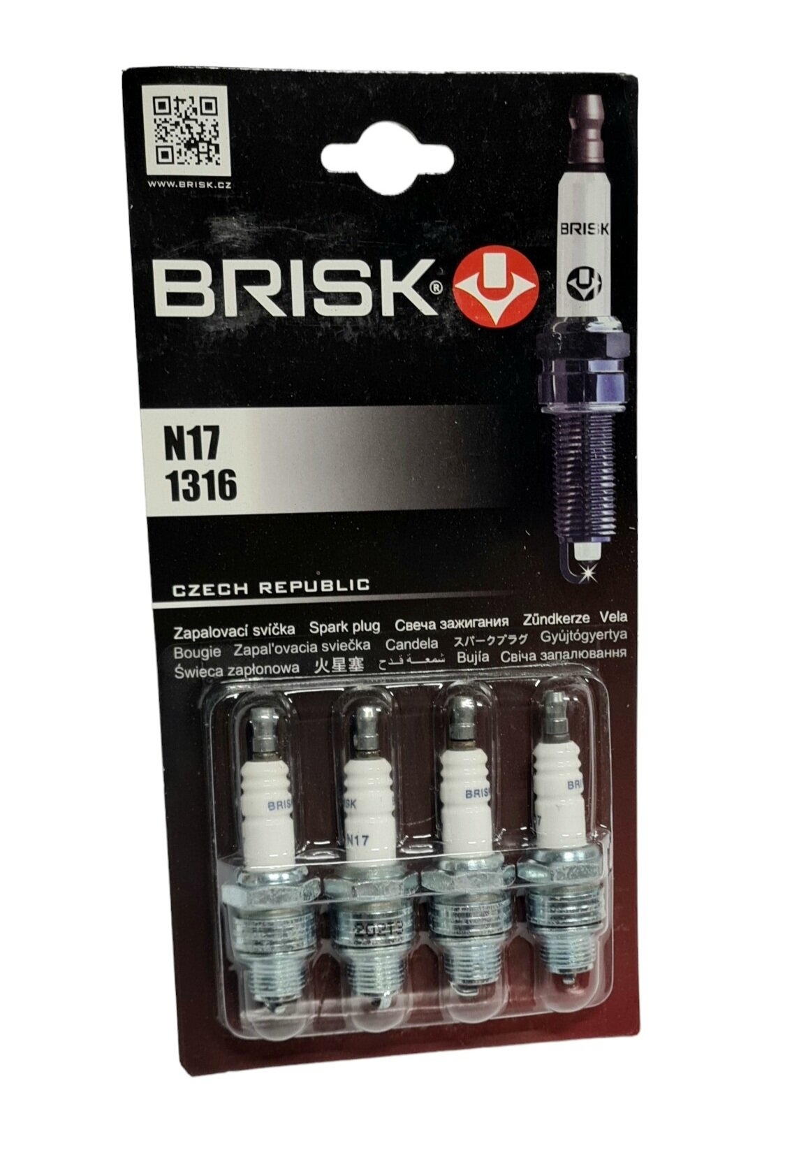 Свечи зажигания N17 1316 (комплект 4шт.) "BRISK"