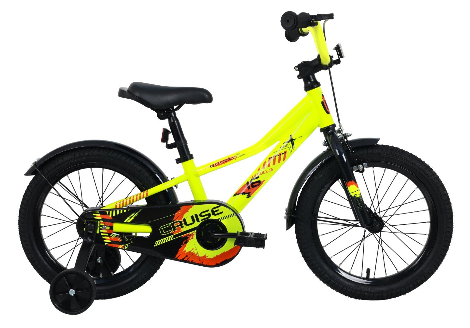 Детский велосипед TECH TEAM Cruise 16' neon green (сталь) NN012339 NN012339