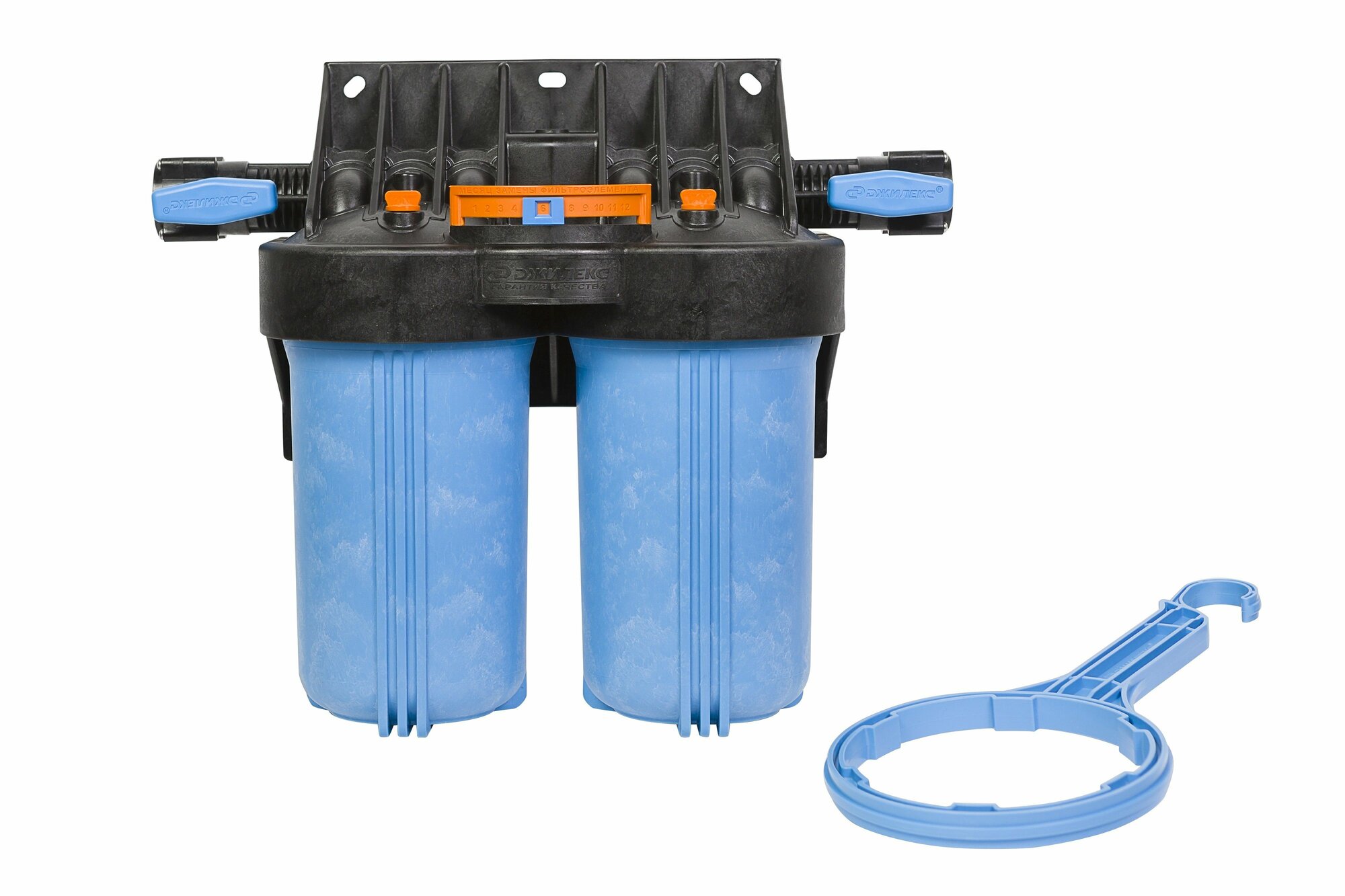 фото Фильтр для очистки воды от механических загрязнений двойной 1 M 10" T2 (две ступени очистки, размер BIG BLUE 10", два картриджа в комплекте)