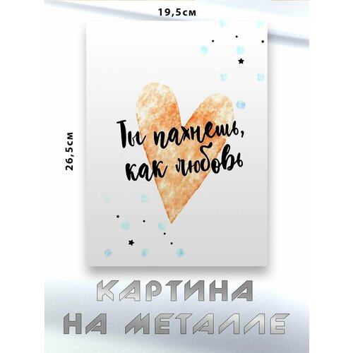 Картина для интерьера на стену с принтом Ты Пахнешь Как Любовь картина на металле 750₽